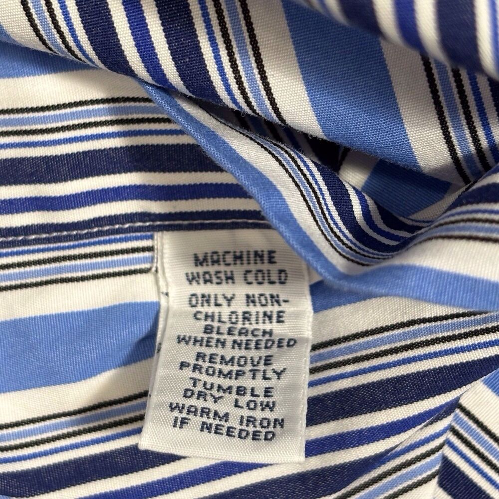 Polo Ralph Lauren Stanton Classic Fit Shirt Mens XL Blue Stripe Cotton Button Up - Picture 9 of 9